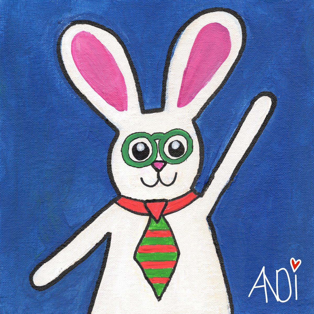 Charlie the bunny, a painting by Andi from the Willows Friends series