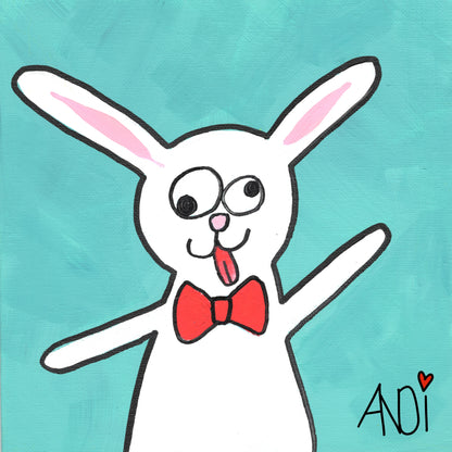 Edmond the bunny, a painting by Andi from the Willows Friends series
