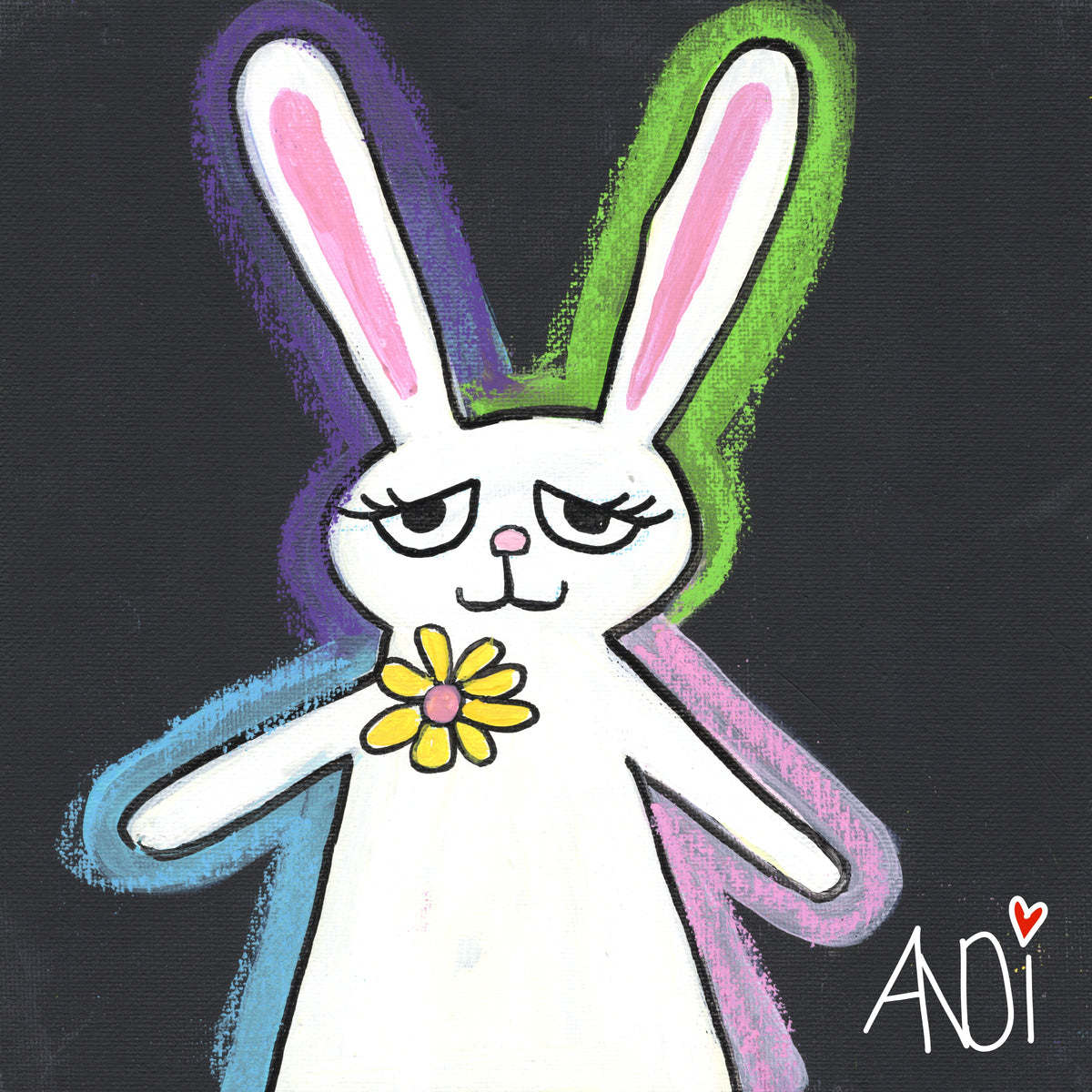 Bizzo the bunny, a painting by Andi from the Willows Friends series